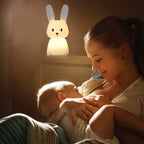 Veilleuse Lapin Silicone Bébé – 7 Couleurs LED, 3 Modes, 10h Autonomie, Sans BPA | TrioNest™