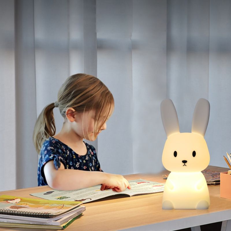 Veilleuse Lapin Silicone Bébé – 7 Couleurs LED, 3 Modes, 10h Autonomie, Sans BPA | TrioNest™