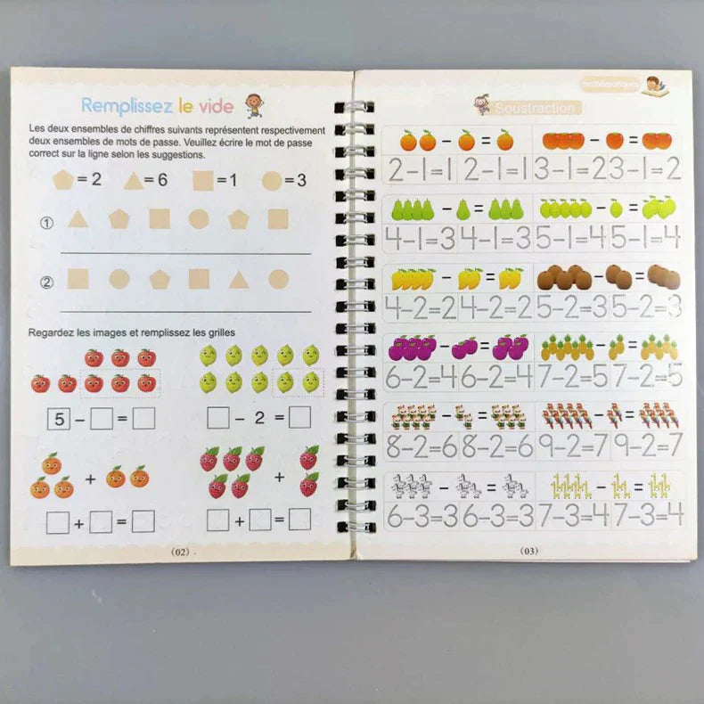 Cahier d'Écriture Magique Réutilisable MagicWrite – 4 Cahiers, Stylo Encre Magique | TrioNest™ mon adorable bebe