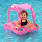 Bouée Bébé Gonflable TrioNest™ SPLASHITO™ | Toit Anti-UV 99%, Pompe Incluse, Certifiée CE | 0-3 Ans Mon Adorable Bébé