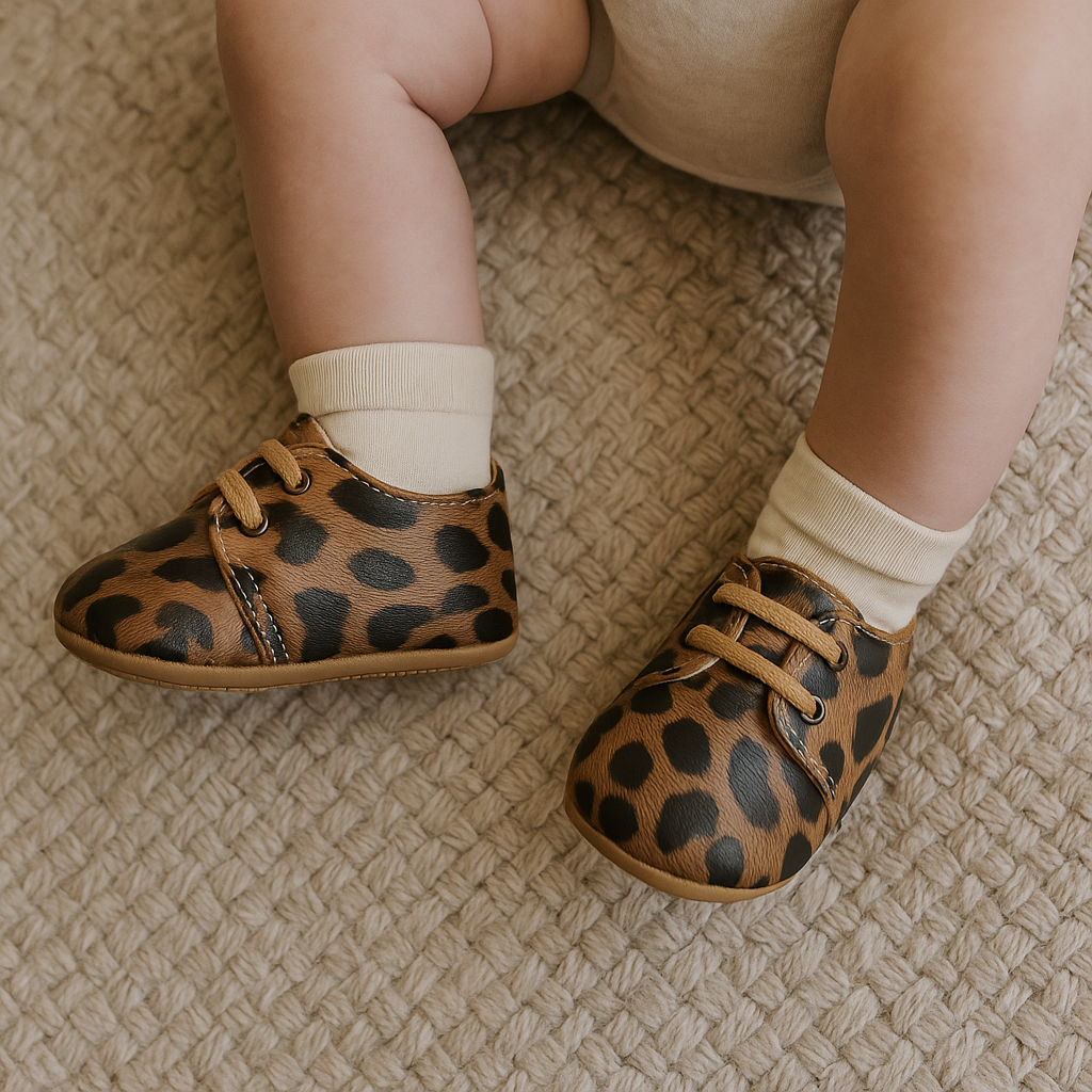 Chaussures en Cuir Bébé – Respirantes, Flexibles, Semelle Caoutchouc, Plusieurs Coloris & Motifs | SoftLeather by TrioNest™