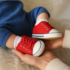 Chaussure Bébé Premier Pas en Toile 0-18 Mois – Canvas Respirant, Semelle Antidérapante, Lacets | CanvasStep by TrioNest™ Mon Adorable Bébé
