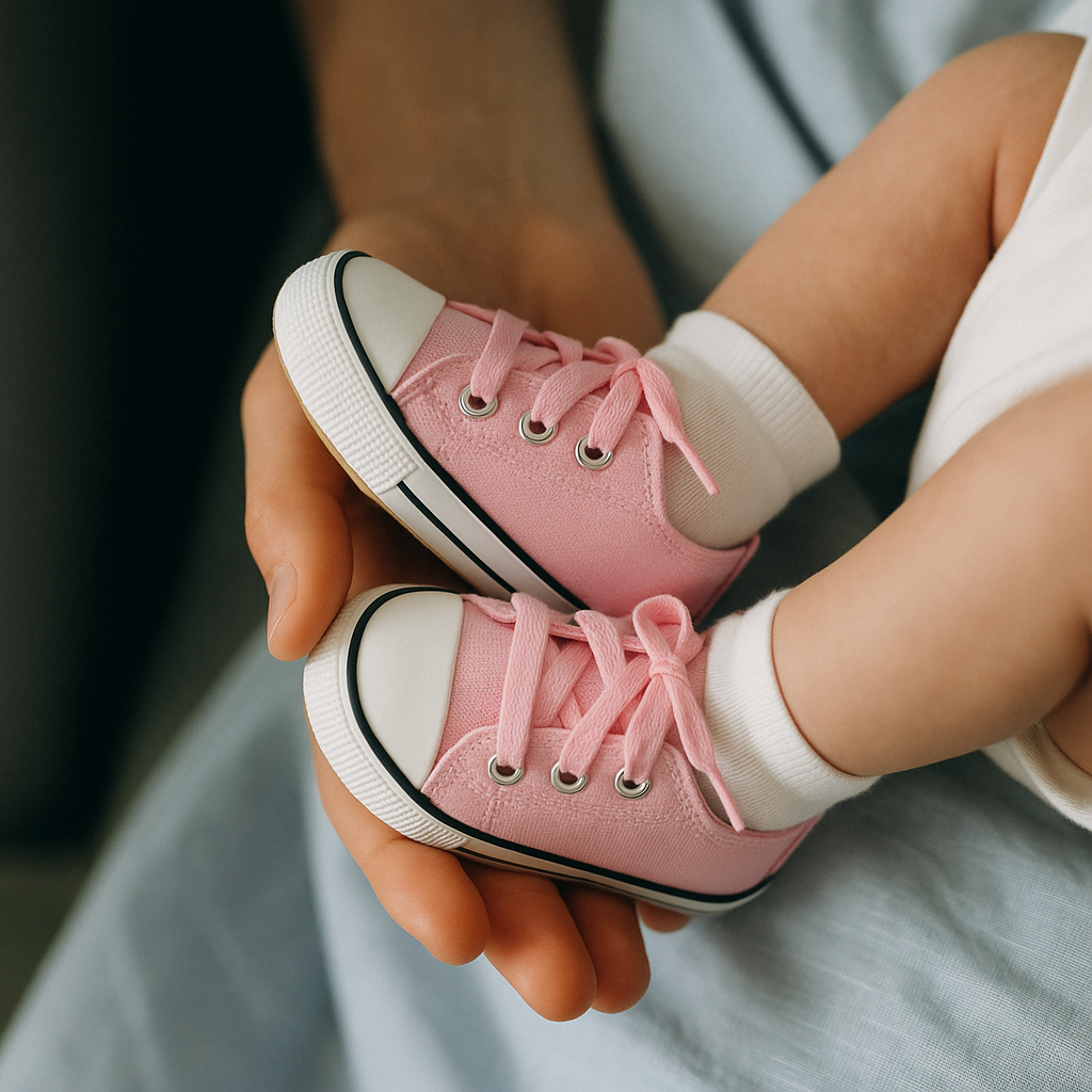 Chaussure Bébé Premier Pas en Toile 0-18 Mois – Canvas Respirant, Semelle Antidérapante, Lacets | CanvasStep by TrioNest™ Mon Adorable Bébé