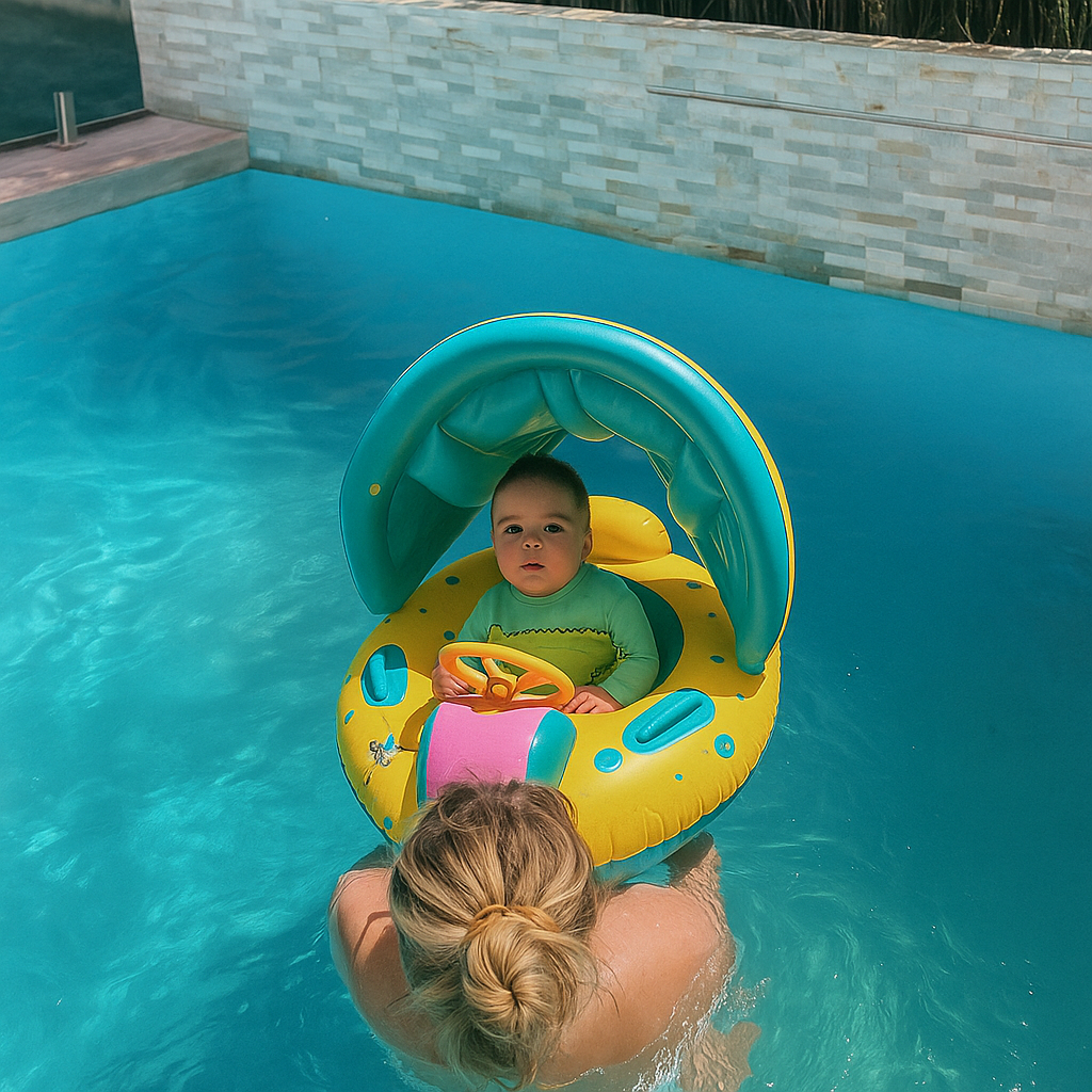 Bouée Pare-Soleil Gonflable Bébé TrioNest™ SUNBOB™ | Protection UV, Poignées Ergonomiques | Piscine & Plage mon adorable bebe