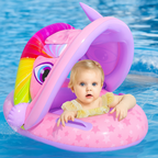 Bouée Bébé à Auvent Gonflable TrioNest™ FLOATOPIA™ | Licorne & Dinosaure | Protection UV | 1-6 Ans mon adorable bebe
