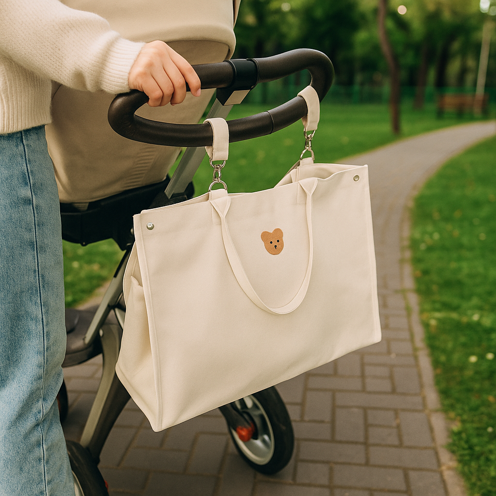 Sac à Langer Bébé en Toile Qualité Supérieure | TrioNest™ – Poignées Longues, Multi-Compartiments, Toutes Saisons