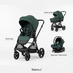 Poussette 3-en-1 avec Base ISOFIX – Nacelle, Siège Auto & Siège Poussette, Cadre Alu, Dès la Naissance | TrioNest™ TrioNest™ Poussette 3 en 1