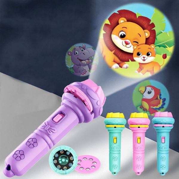 Projecteur Lampe de Poche Enfants – 4 Roues, 32 Images Animaux, Focale Réglable, Économique | TrioNest™