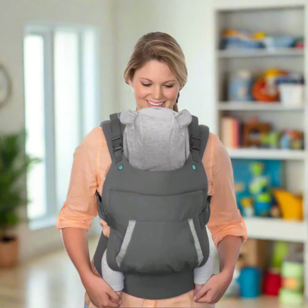 Porte-Bébé Capuche HoodNest – Harnais Réglable, Oreillettes, Poche, Coton, 10 kg | TrioNest™