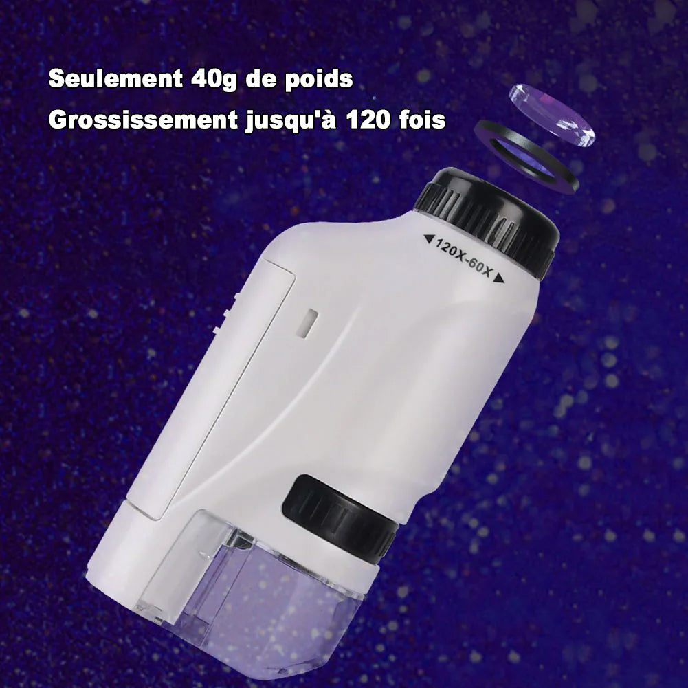 Microscope Portable Enfant 60-120x LED Plein Air Poche KIDSCOPE – TrioNest™