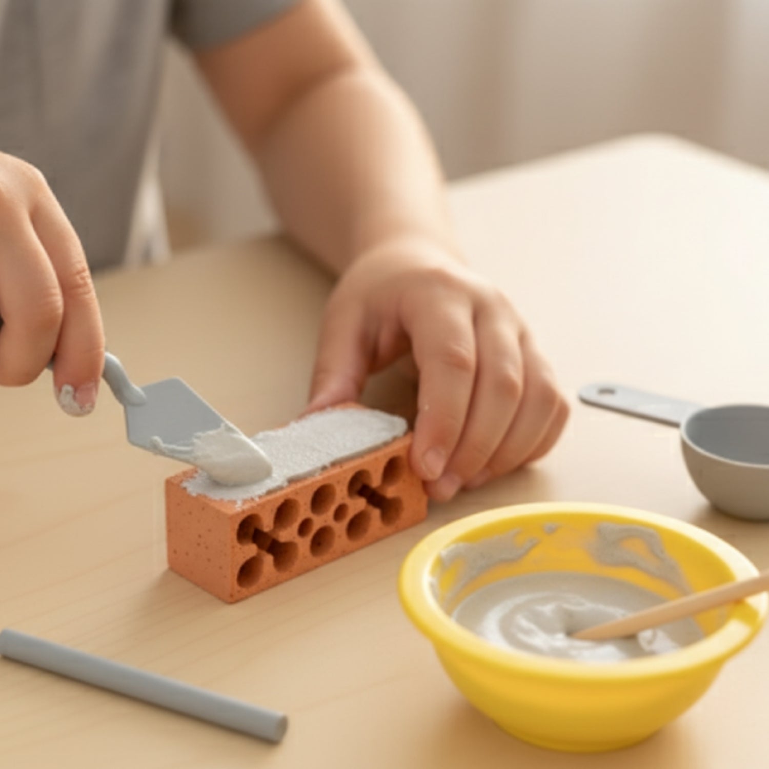 Jeux de Construction Maison CimentNest – Mini Briques Ciment, Outils, Dès 6 Ans | TrioNest™