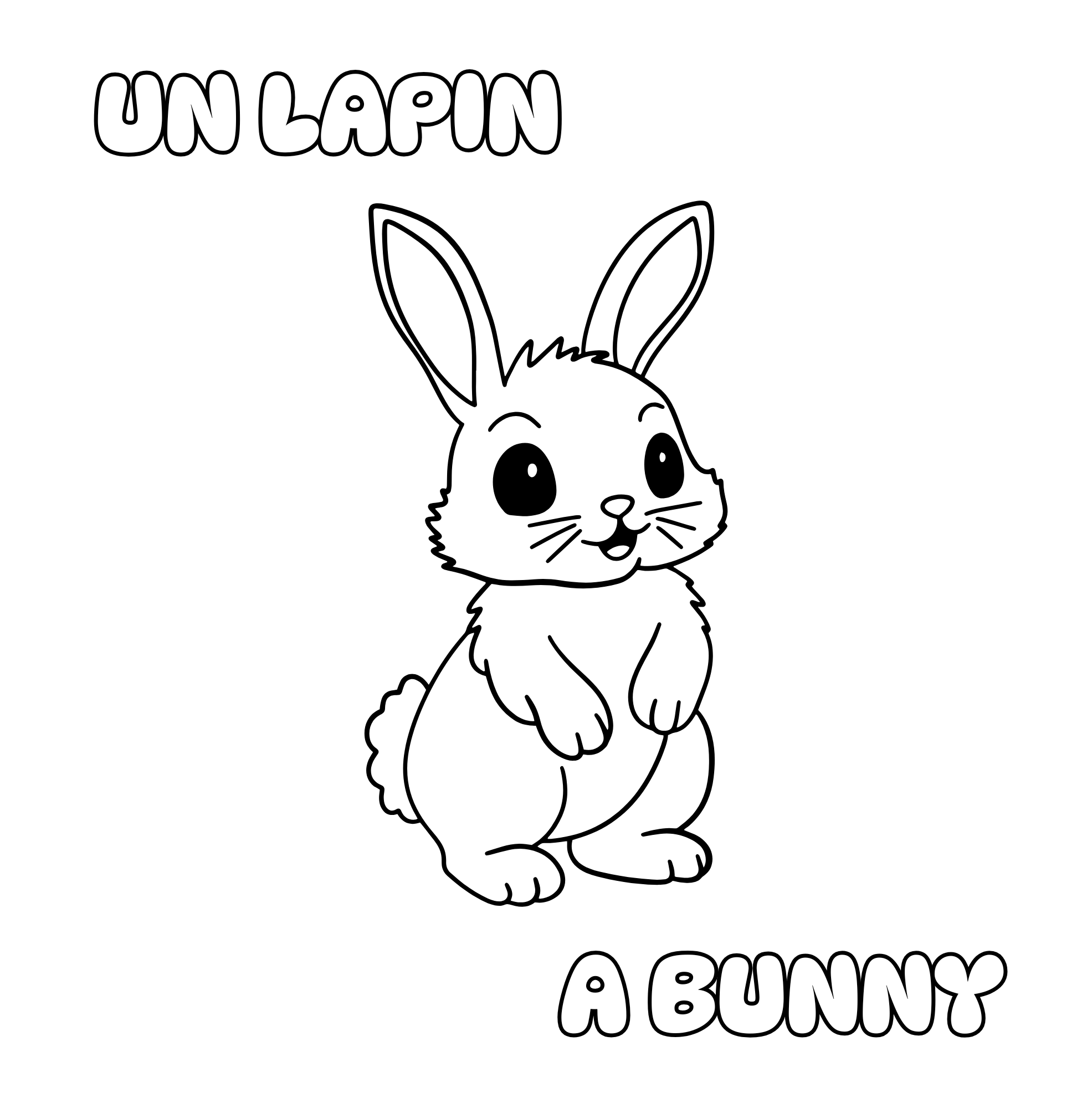 Livre Coloriage PDF Enfant 33 Animaux Bilingue Français-Anglais – TrioNest™