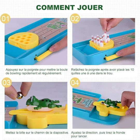 Grenouille Mini Bowling – Jeu de Bureau Interactif, ABS Non Toxique, Parent-Enfant | TrioNest™