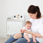 Kit Empreinte Main-Pied Bébé – Sans Contact Encre, 1 Tampon + 2 Cartes, 0-12 Mois | TrioNest™