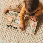 Puzzle en Bois Prénom Personnalisé – Éveil Sensoriel, Bois Éco-Responsable, +9 Mois, Cadeau Unique | NamePuzzle by TrioNest™