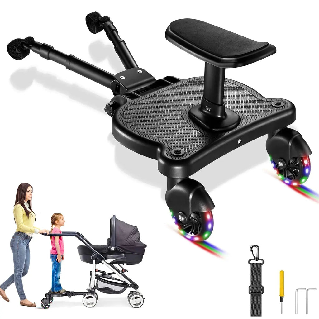 TrioNest™ Planche de Poussette 2-en-1 | Debout & Assis | 25 kg | Compatible 95% Poussettes TrioNest