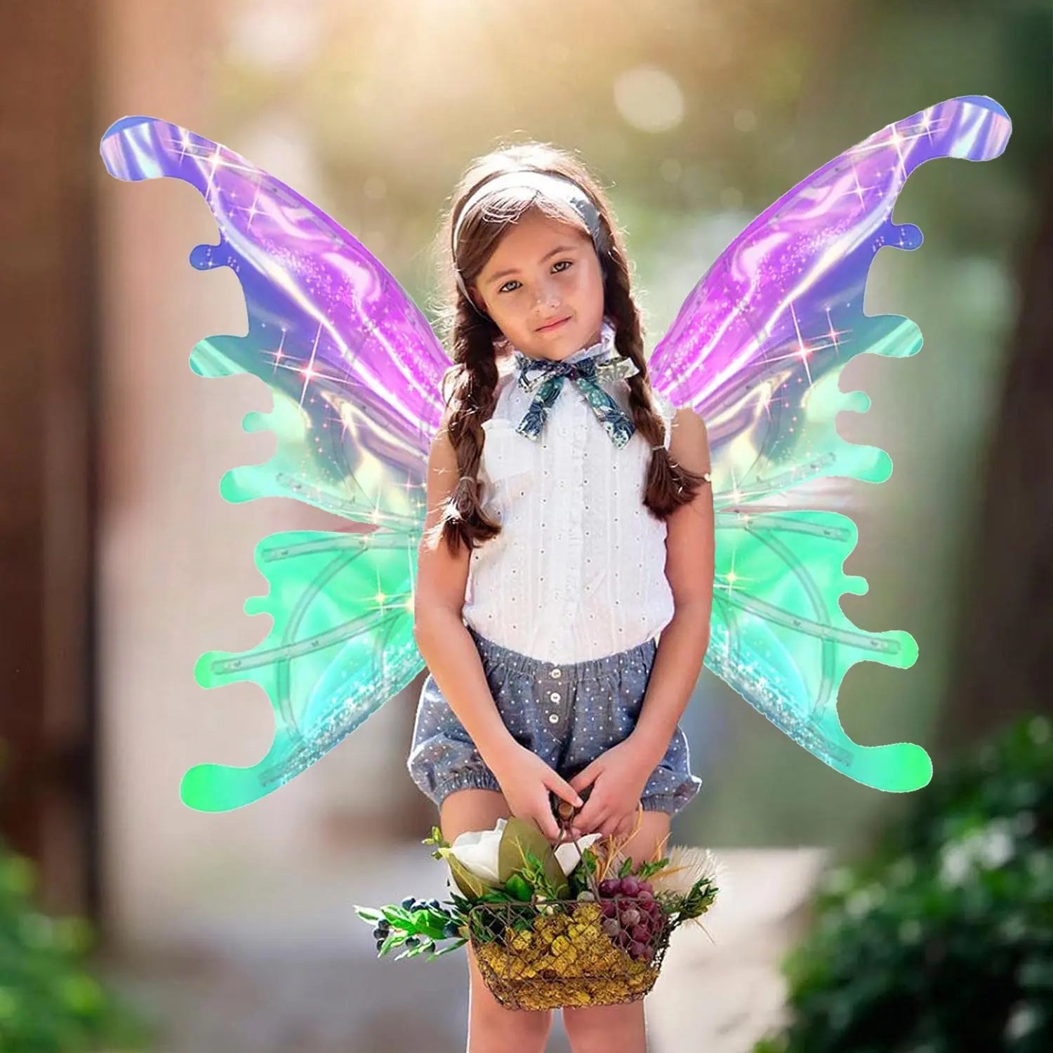 Ailes de Papillon Lumineuses pour Filles – LED, Nylon 88×56,5 cm | TrioNest™ mon adorable bebe