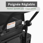 Poussette Wagon 4 Places Tout-Terrain – Harnais 5 Points, 150 kg, Toit UV, 8 Rangements, Pliable | TrioNest™ Wagon TrioNest™ Poussette 3 en 1