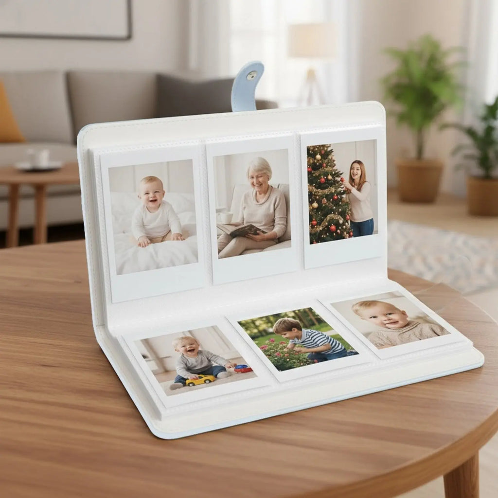 Album Photo Enfant – Cuir PU, 108 Pochettes, Compatible Instax Mini 3 Pouces | TrioNest™ Mon Adorable Bébé