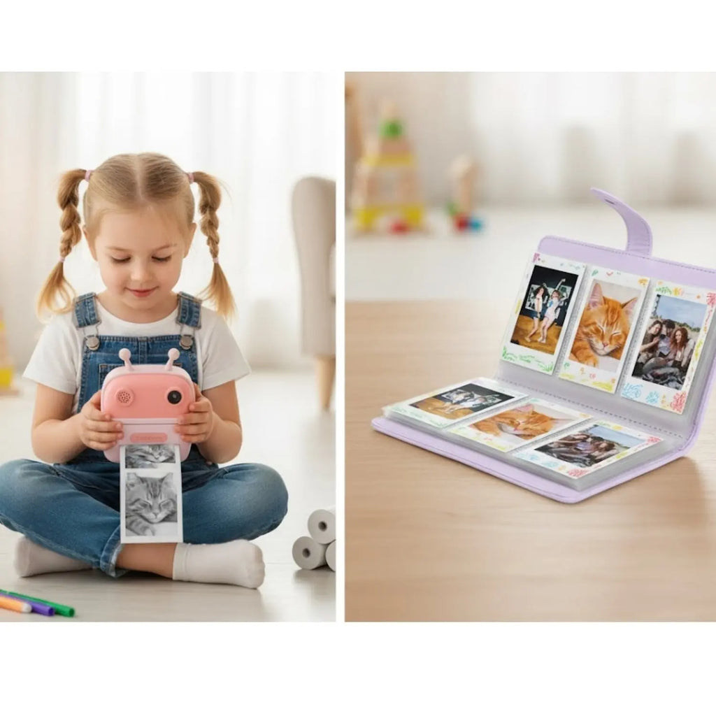 Album Photo Enfant – Cuir PU, 108 Pochettes, Compatible Instax Mini 3 Pouces | TrioNest™ Mon Adorable Bébé