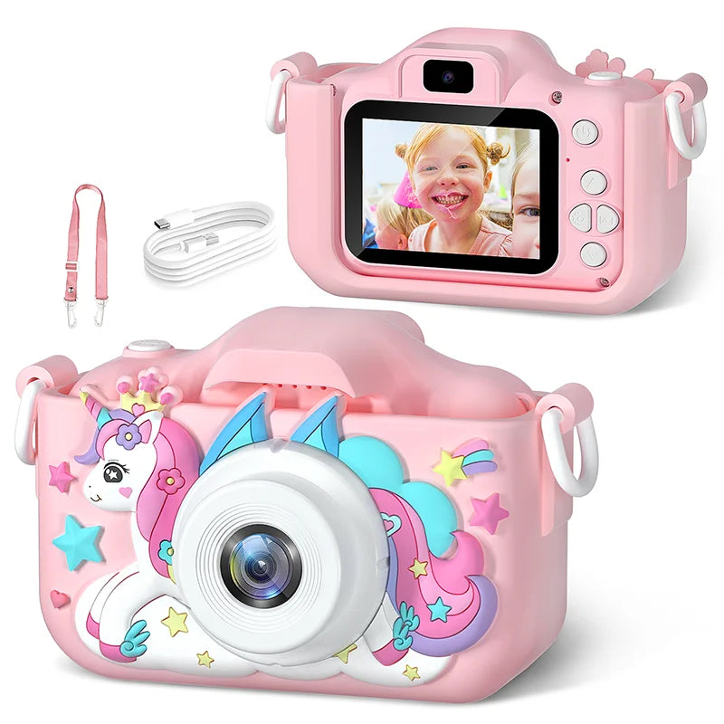 Appareil Photo pour Enfants PixNest – 20 MP, Double Caméra, 28 Cadres, 5 Jeux | TrioNest™ Mon Adorable Bébé
