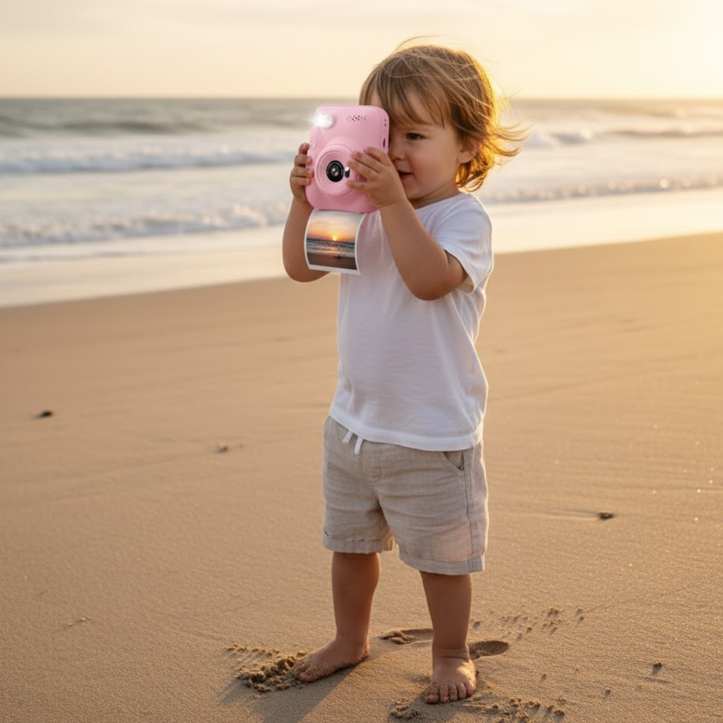 Appareil Photo Enfant 3 Ans Impression Thermique 32MP Coque Silicone FLASHKID – TrioNest™ TrioNest