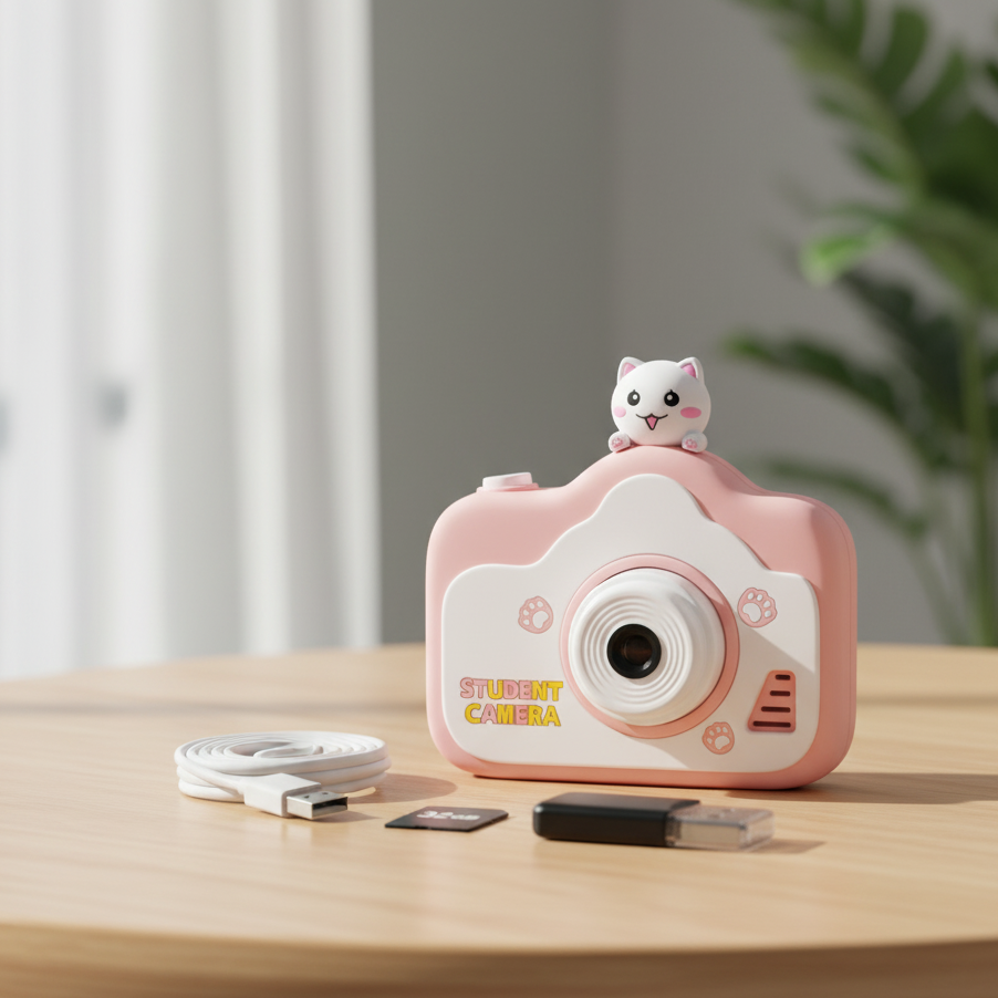 Appareil Photo Enfant 5 Ans FunNest – Design Nuage Chaton, LCD 2", 1080p, ABS Sans BPA | TrioNest™ Mon Adorable Bébé