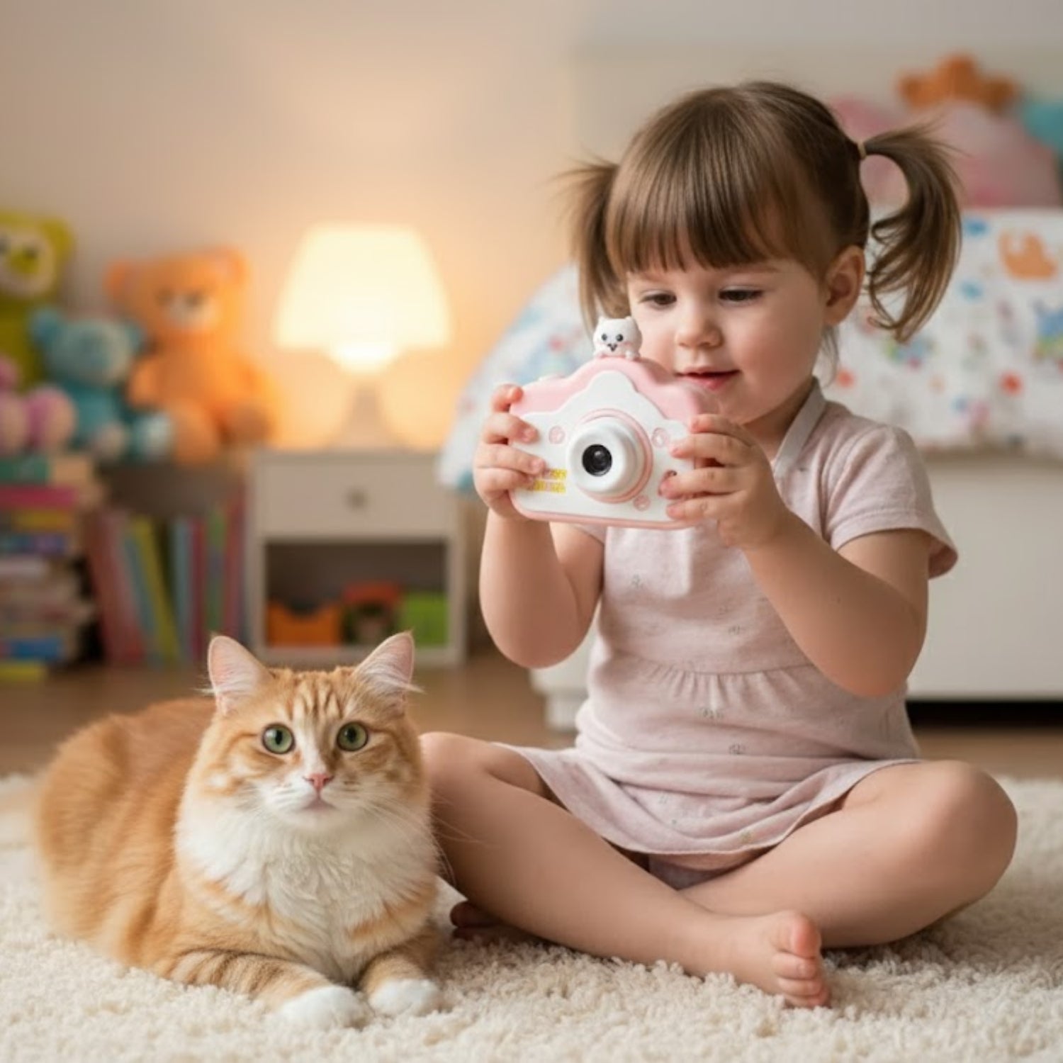 Appareil Photo Enfant 5 Ans FunNest – Design Nuage Chaton, LCD 2", 1080p, ABS Sans BPA | TrioNest™ Mon Adorable Bébé