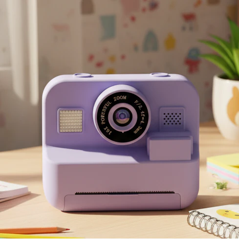 Appareil Photo Instantané Enfant FlashNest – 48 MP, 1080p, Impression Thermique, SD 32 Go | TrioNest™ Mon Adorable Bébé
