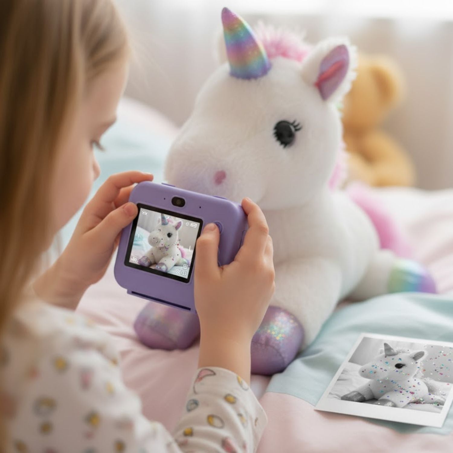 Appareil Photo Instantané Enfant FlashNest – 48 MP, 1080p, Impression Thermique, SD 32 Go | TrioNest™ Mon Adorable Bébé