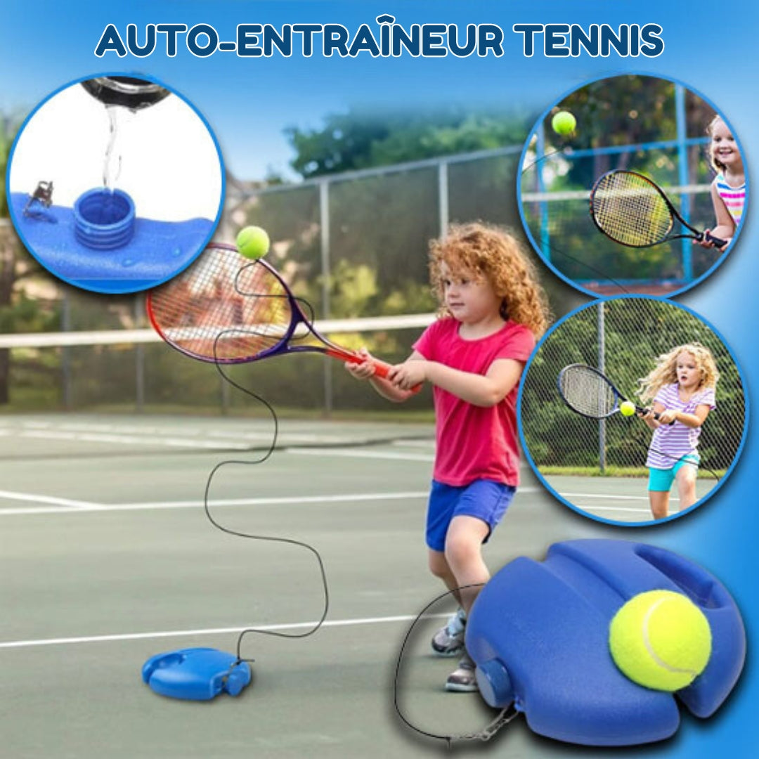 Auto-Entraîneur Tennis pour Enfants – Base Lestée, Corde Élastique Réglable, Portable | TrioNest™ Mon Adorable Bébé