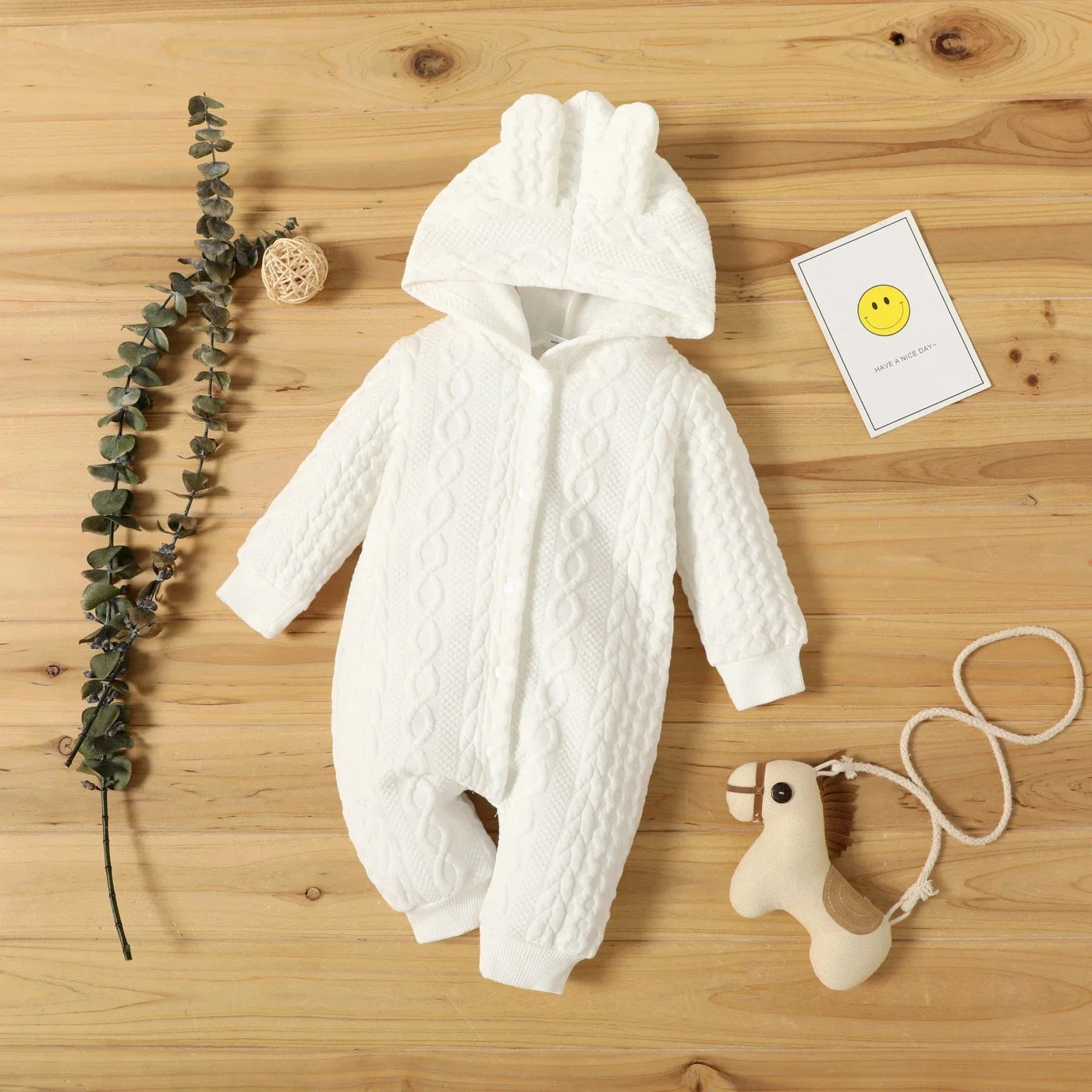 Barboteuse Bébé À Capuche – Coton Doux, Protection Vent & Froid, Motifs Animaux, Boutons-Pression | HoodShield by TrioNest™ Mon Adorable Bébé