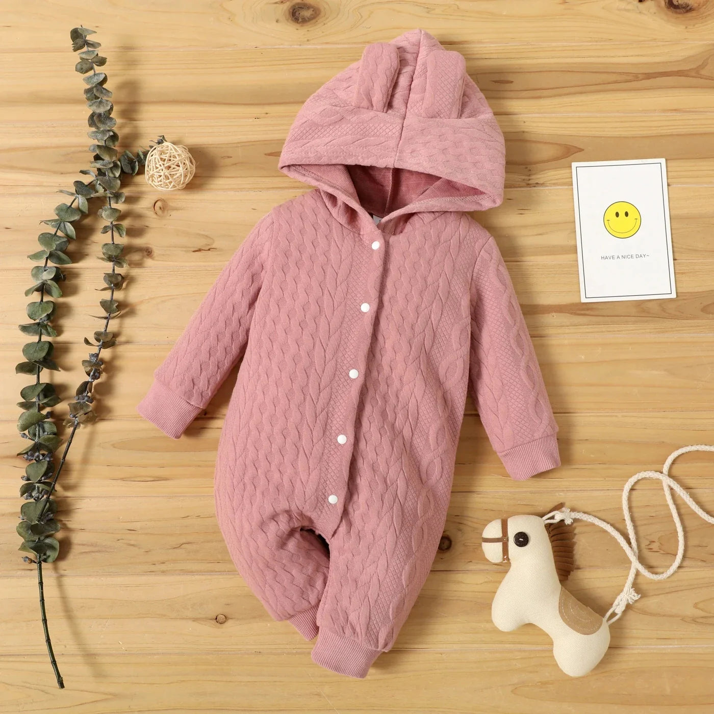 Barboteuse Bébé À Capuche – Coton Doux, Protection Vent & Froid, Motifs Animaux, Boutons-Pression | HoodShield by TrioNest™ Mon Adorable Bébé