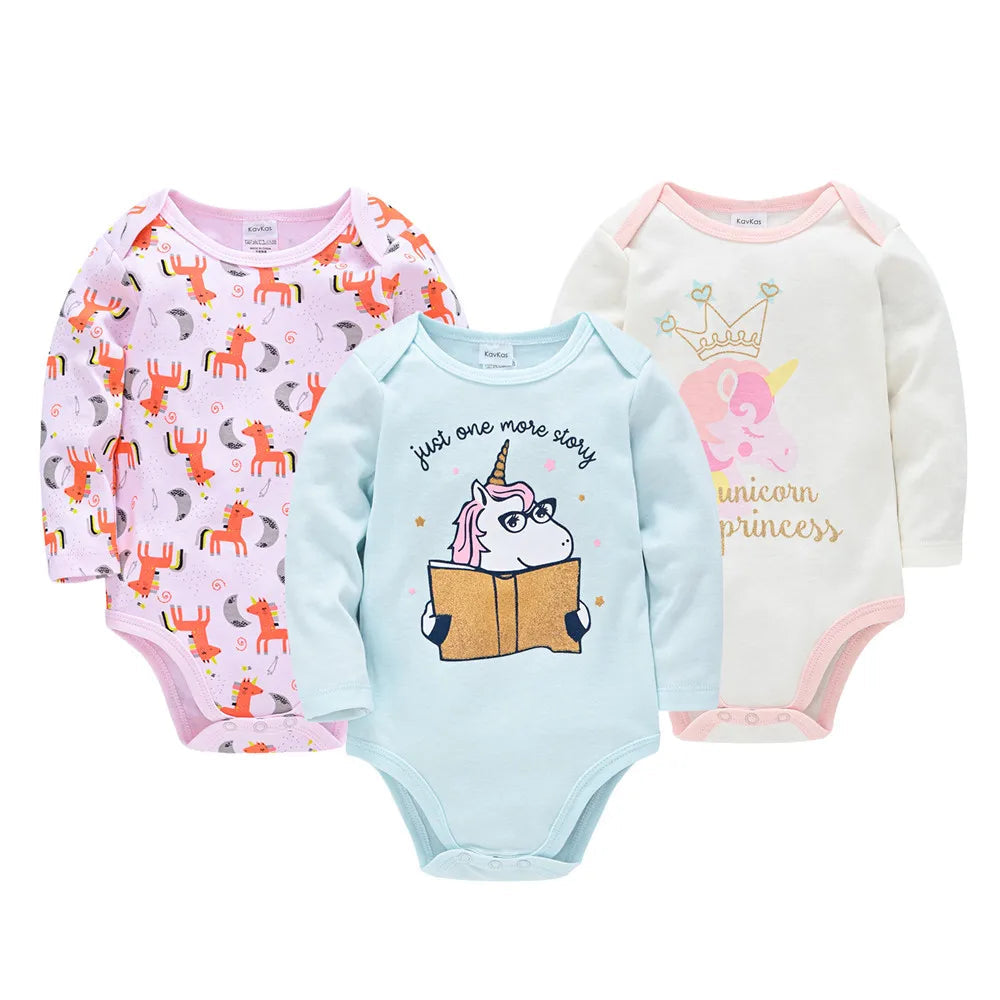 Barboteuse Bébé Manches Longues Pack de 3 – 100% Coton, Unisexe, Anti-Irritations, Éco-Responsable | CottonPack3 by TrioNest™ Mon Adorable Bébé
