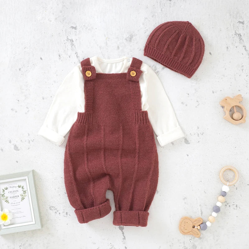Barboteuse Bébé À Bretelles – Tricot Fibres Naturelles, Thermorégulation, Coupe Ergonomique, Lavable Machine | NaturalStrap by TrioNest™ Mon Adorable Bébé
