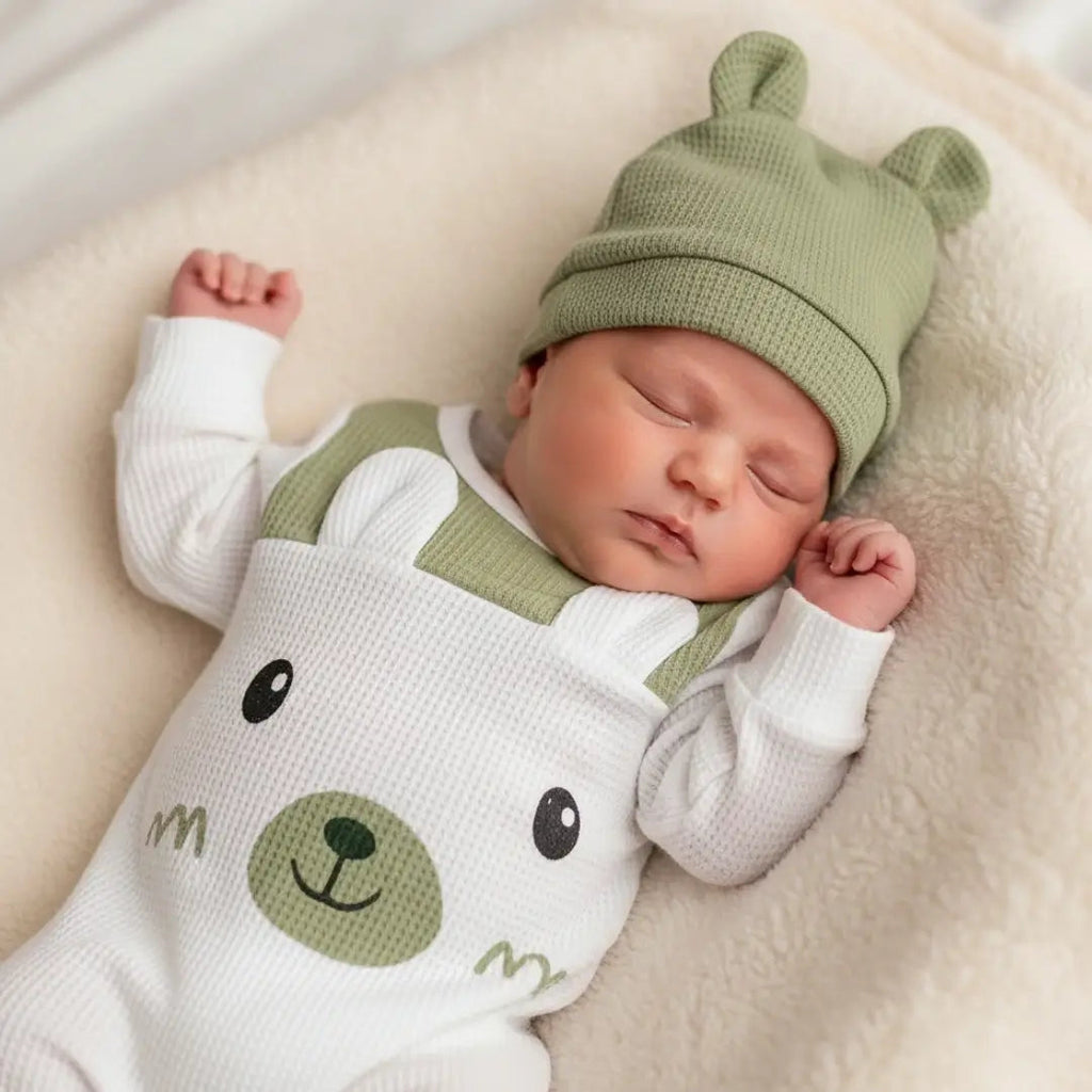 Barboteuse Bébé À Oreilles d'Ours – Boutons-Pression, Coupe Ergonomique, Lavable Machine, Cadeau Naissance | BearEars by TrioNest™ Mon Adorable Bébé