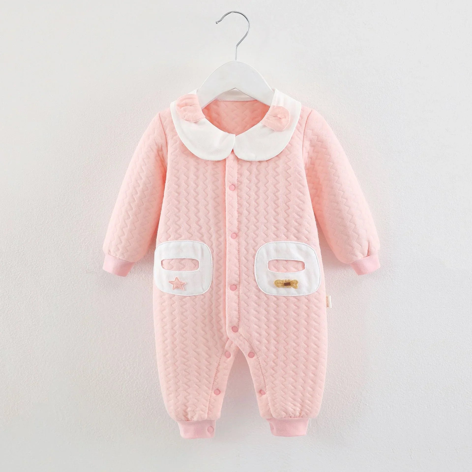 Barboteuse Bébé Coton Épais 3 Couches – Sécurité Classe A, Manches Longues, Pressions, Automne & Hiver | ThickCotton3L by TrioNest™ Mon Adorable Bébé