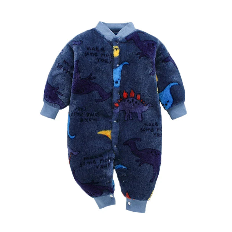 Barboteuse Bébé Flanelle Douce – Coton Chaud, Pressions Faciles, Poignets Élastiques, Hypoallergénique | SoftSnap by TrioNest™ Mon Adorable Bébé