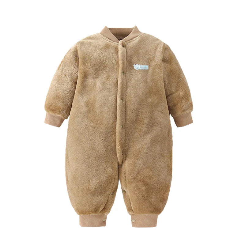 Barboteuse Bébé Flanelle Douce – Coton Chaud, Pressions Faciles, Poignets Élastiques, Hypoallergénique | SoftSnap by TrioNest™ Mon Adorable Bébé