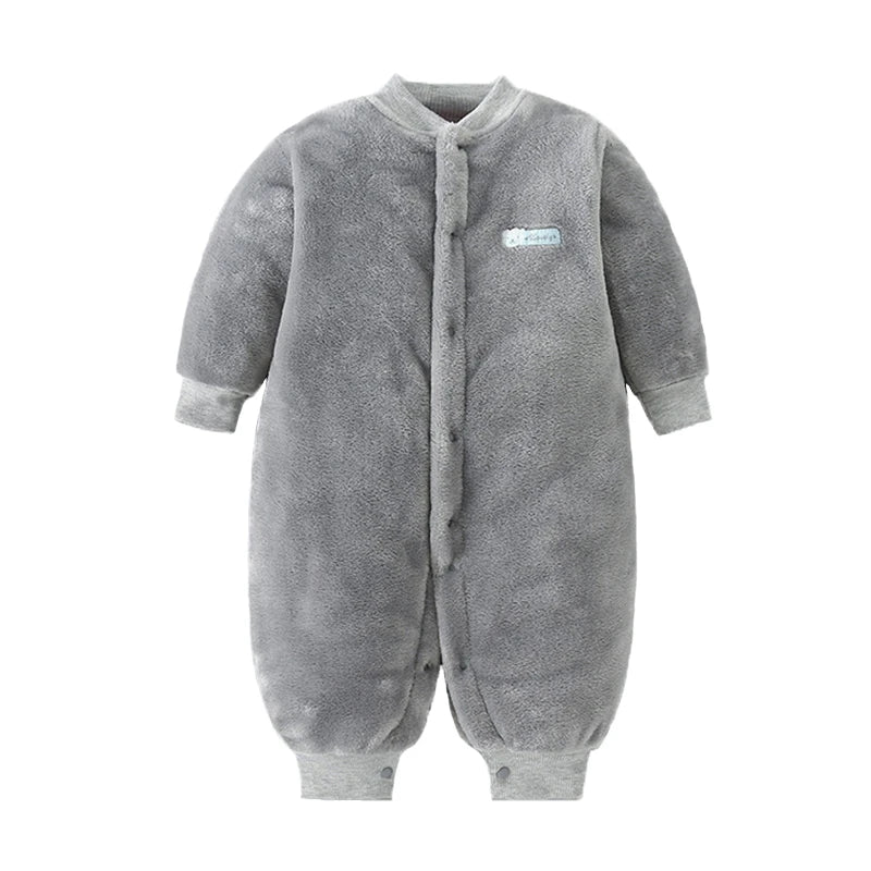 Barboteuse Bébé Flanelle Douce – Coton Chaud, Pressions Faciles, Poignets Élastiques, Hypoallergénique | SoftSnap by TrioNest™ Mon Adorable Bébé