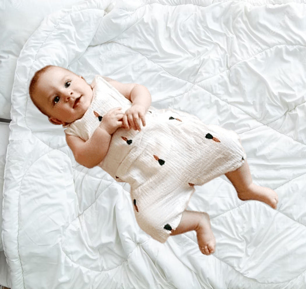 Barboteuse Bébé Sans Manches à Motifs – Coton & Lin, Fermeture Pression, 0-24 Mois, Cadeau Naissance | PrintSnap by TrioNest™ mon adorable bebe