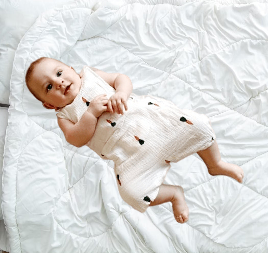 Barboteuse Bébé Sans Manches à Motifs – Coton & Lin, Fermeture Pression, 0-24 Mois, Cadeau Naissance | PrintSnap by TrioNest™ mon adorable bebe