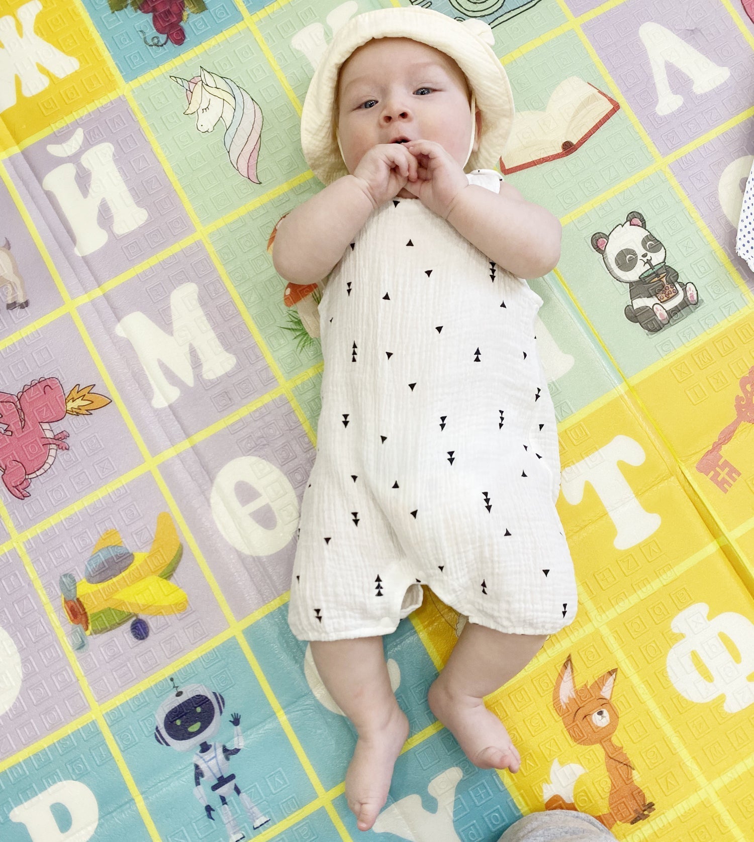 Barboteuse Bébé Sans Manches à Motifs – Coton & Lin, Fermeture Pression, 0-24 Mois, Cadeau Naissance | PrintSnap by TrioNest™ mon adorable bebe