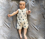 Barboteuse Bébé Sans Manches à Motifs – Coton & Lin, Fermeture Pression, 0-24 Mois, Cadeau Naissance | PrintSnap by TrioNest™ mon adorable bebe