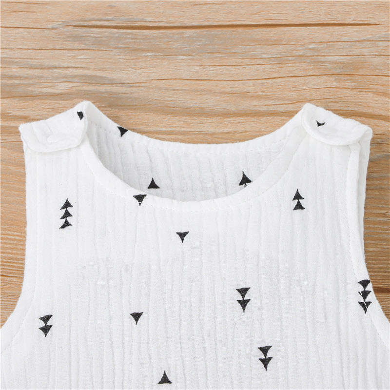 Barboteuse Bébé Sans Manches à Motifs – Coton & Lin, Fermeture Pression, 0-24 Mois, Cadeau Naissance | PrintSnap by TrioNest™ mon adorable bebe