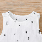 Barboteuse Bébé Sans Manches à Motifs – Coton & Lin, Fermeture Pression, 0-24 Mois, Cadeau Naissance | PrintSnap by TrioNest™ mon adorable bebe
