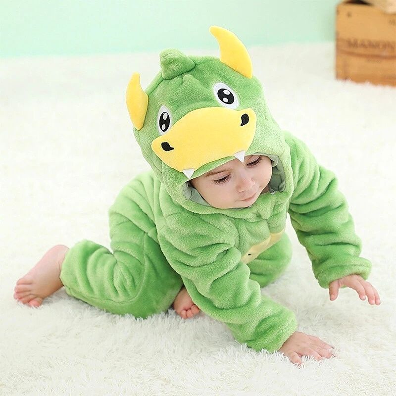 Barboteuse Bébé À Capuche Motifs Animaux – ONE-ZIP Double Curseur, Coton PP, Automne/Hiver/Printemps | AnimalHood by TrioNest™ mon adorable bebe