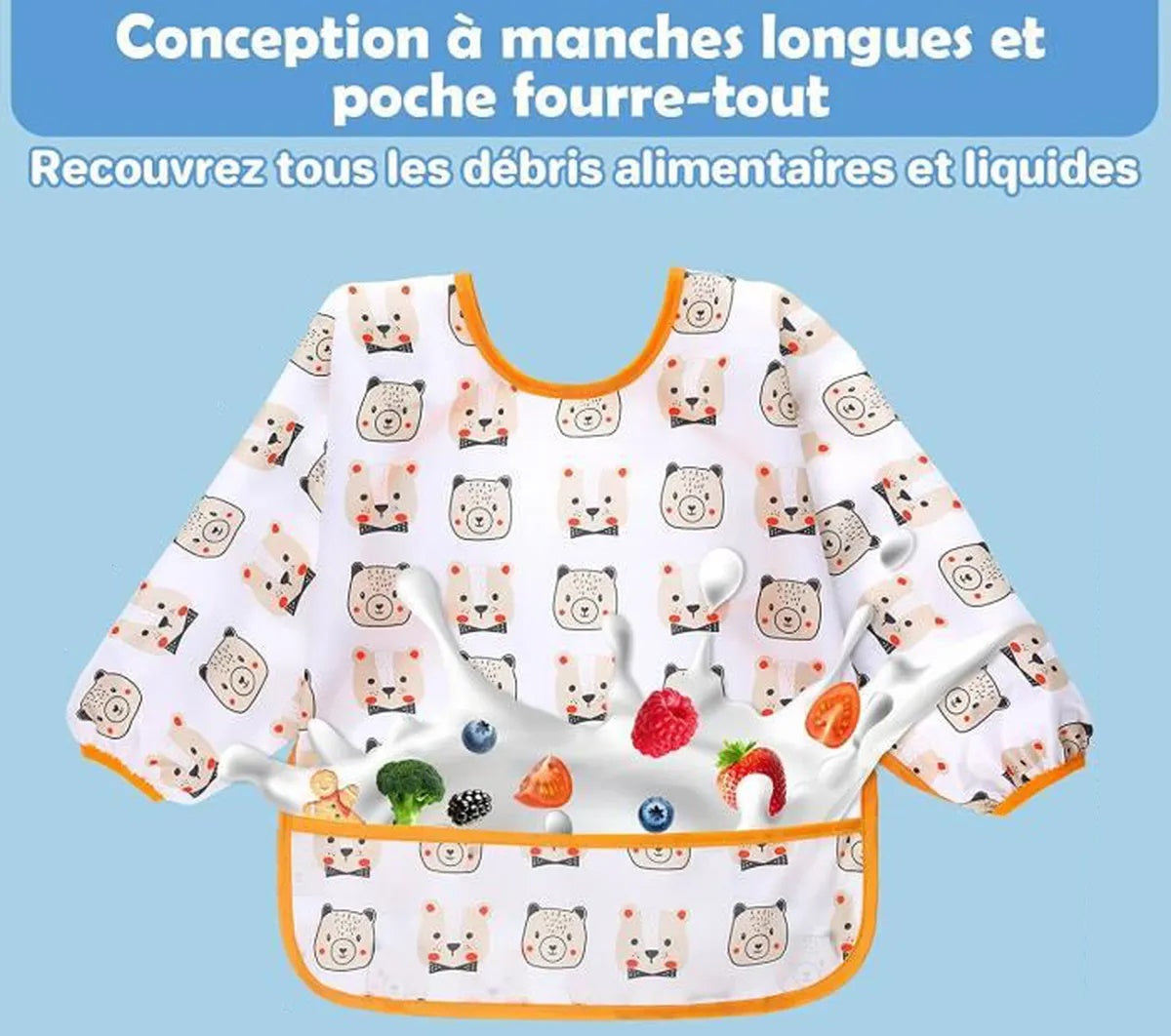 Bavoir Bébé à Manches Longues mon adorable bebe