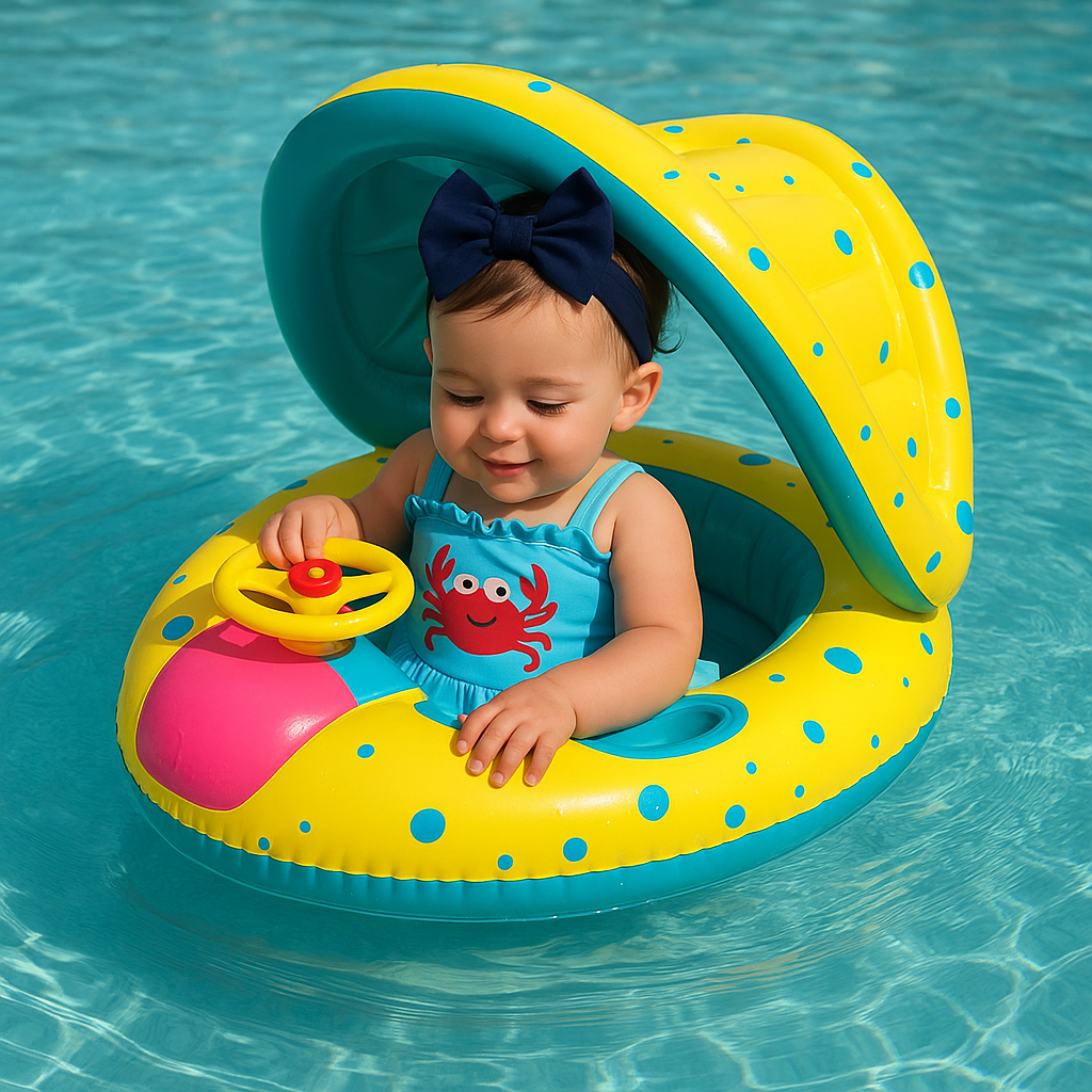 Bouée Pare-Soleil Gonflable Bébé TrioNest™ SUNBOB™ | Protection UV, Poignées Ergonomiques | Piscine & Plage mon adorable bebe