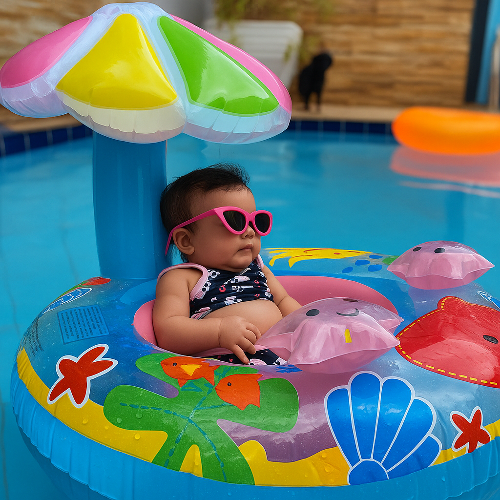 Bouée à Parasol SunNest – PVC, Protection Solaire, Valve Scellée, 62x60 cm, 3-6 Ans | TrioNest™ Mon Adorable Bébé